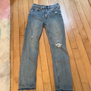 GAP straight deconstructed jeans
